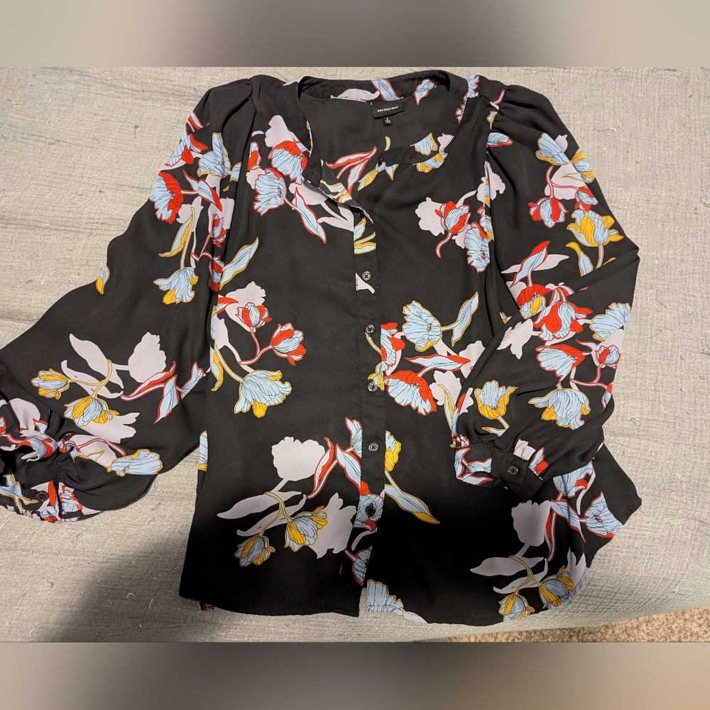 Target Who What Wear Floral Button-Up Blouse